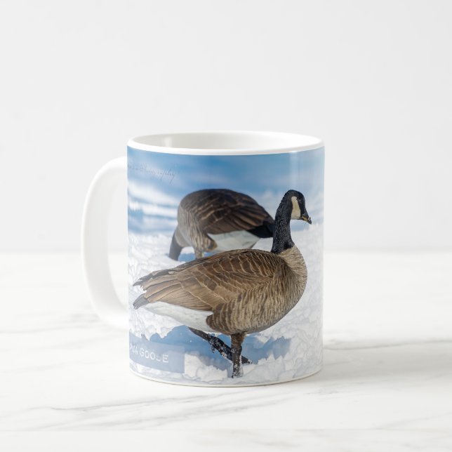 Caneca De Café Ganso-do-Canadá Mateus 6:26 KJV (Frente Esquerda)