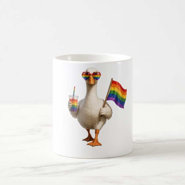 Caneca De Café Ganso do Orgulho Personalizado | Texto Personaliza (Centro)