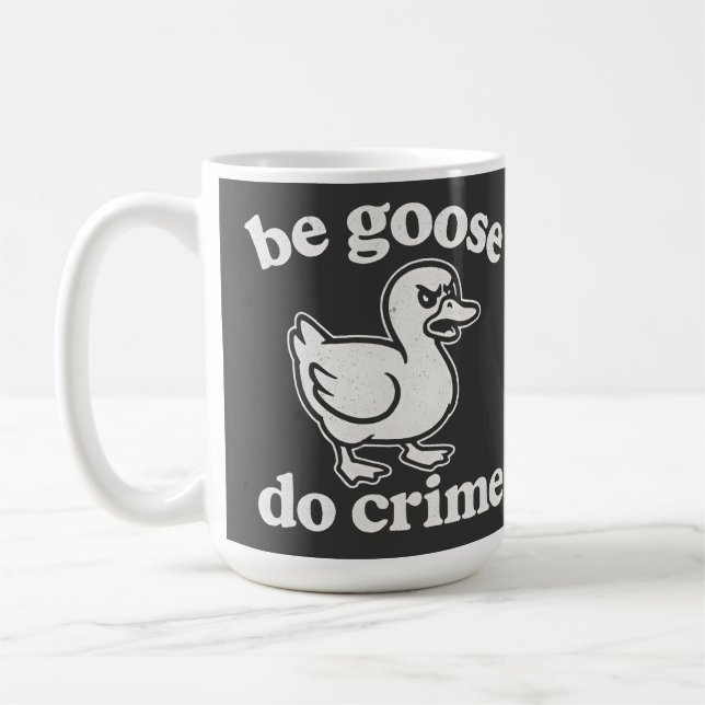 Caneca De Café Ganso Engraçado Comete Crime Design de Tote Caótic (Esquerda)