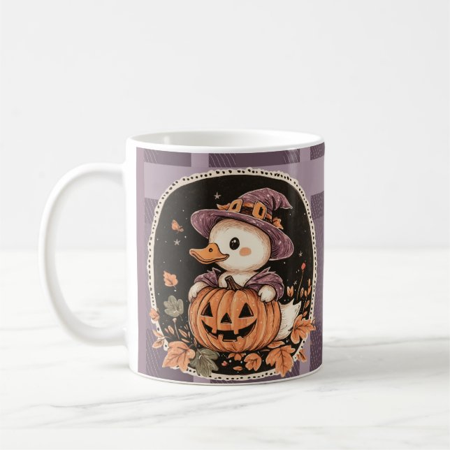 Caneca De Café Ganso Fofo de Halloween Outono  (Esquerda)