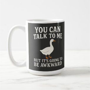 Caneca De Café Ganso Introvertido Engraçado "Você Pode Falar Comi