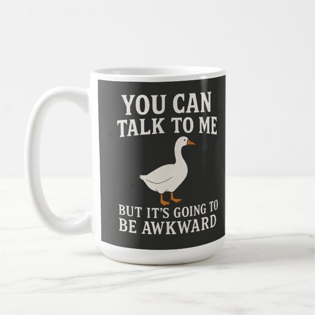 Caneca De Café Ganso Introvertido Engraçado "Você Pode Falar Comi (Esquerda)