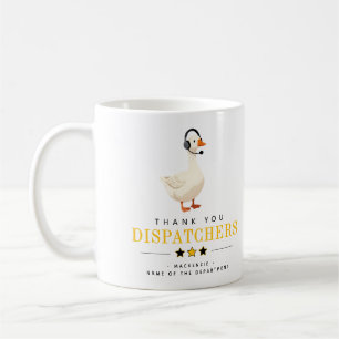 Caneca De Café Ganso Personalizado de Despachante do 911 com Fone