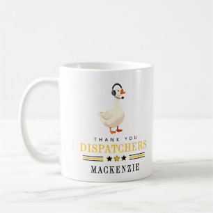 Caneca De Café Ganso Personalizado de Despachante do 911 com Fone