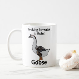 Caneca De Café Ganso Procurando Água Para O Ganso Africano Nataçã