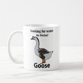 Caneca De Café Ganso Procurando Água Para O Ganso Africano Nataçã