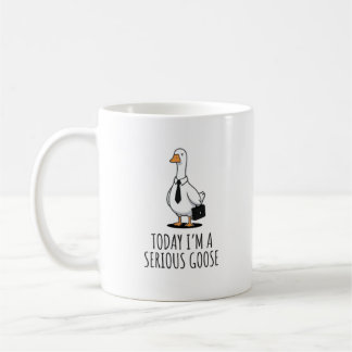 Caneca De Café Ganso Sério Engraçado Escritório