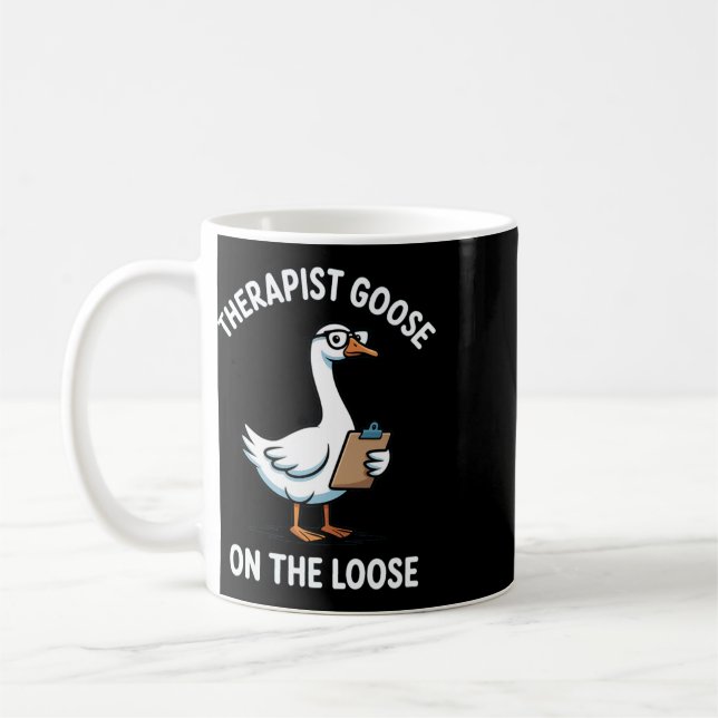 Caneca De Café Ganso Terapeuta à Solta Conselheiro Terapia Mental (Esquerda)
