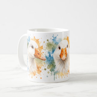 Caneca De Café Ganso Tolo – Aquarela de Animal Rústico