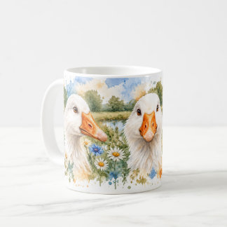 Caneca De Café Ganso Tolo – Aquarela de Animal Rústico