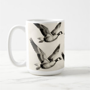 Caneca De Café Gansos-do-Canadá Antigos em Voo Gravura