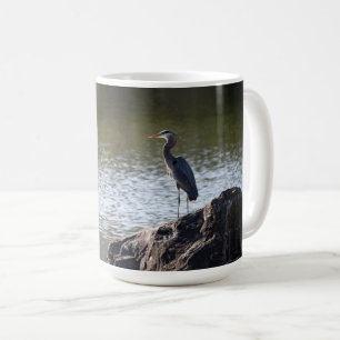 Caneca De Café Garça Azul Grande