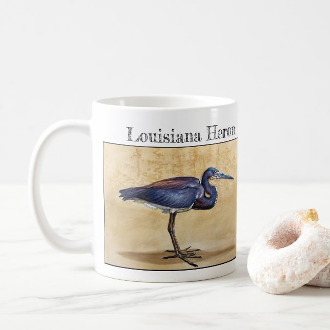 Caneca De Café Garça-da-Luisiana (Egretta tricolor) (Com Donut)