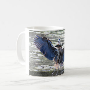 Caneca De Café Garça-real de grande azul com um peixe-gato