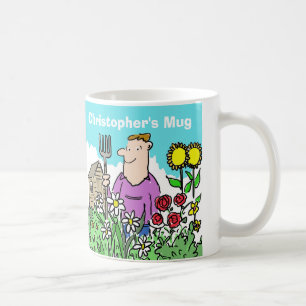 Caneca De Café Gardener Mug. Adicione sua opção de nome.