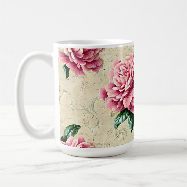 Caneca De Café Gardenias rosa chique (Esquerda)