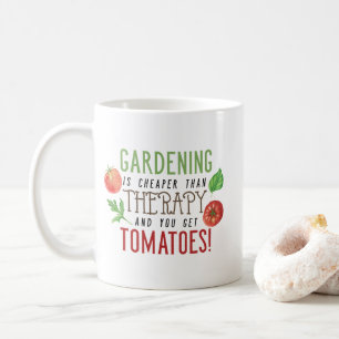 Caneca De Café Gardening é melhor que terapia tipografia