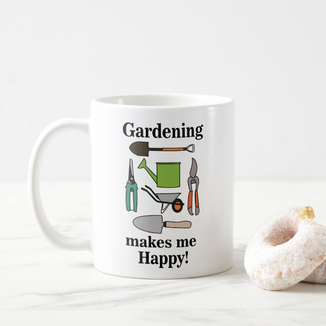 Caneca De Café Gardening Tools (Com Donut)