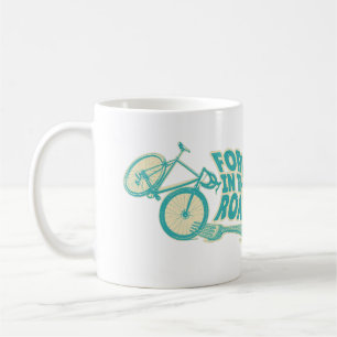 Caneca De Café Garfo na estrada bicicleta Engraçada