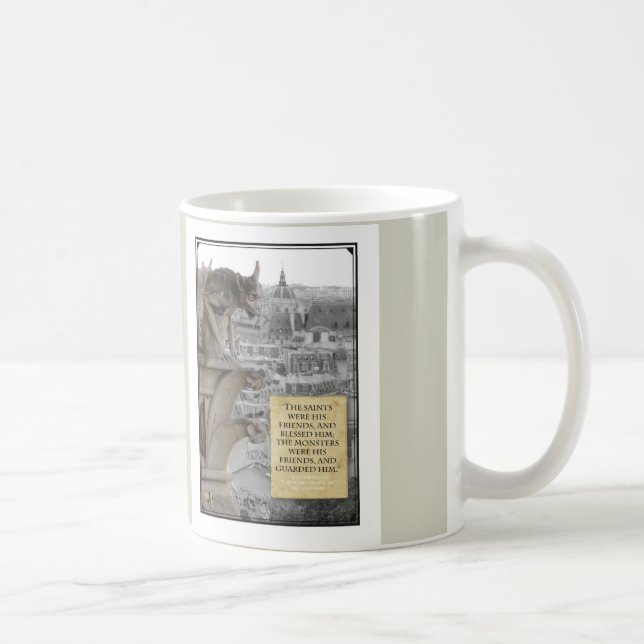 Caneca De Café Gárgula com do Hunchback das citações de Notre (Direita)