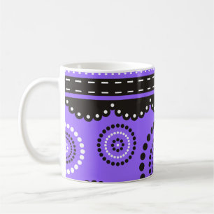 Caneca De Café Garland ARTdeco preto branco + sua cor de fundo