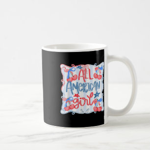 Caneca De Café Garota Americana Coquete Laço 4 De Julho Patriota