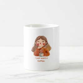 Caneca De Café Garota Anime Fofa e Aconchegante Amante de Café Eu