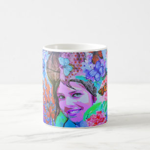 Caneca De Café Garota borboleta