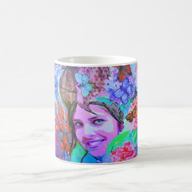 Caneca De Café Garota borboleta (Centro)