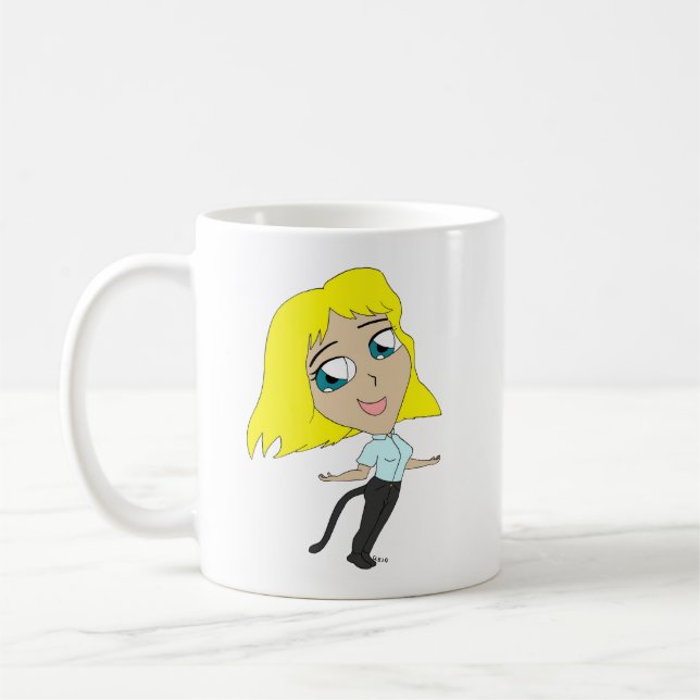 Caneca De Café garota chibi com cauda (Esquerda)