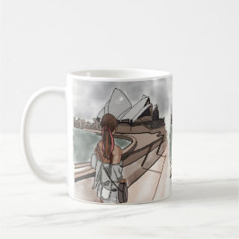 Caneca De Café Garota com ópera em Sydney.