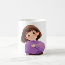 Caneca De Café Garota Confiante Café Lâmpadas e Copas