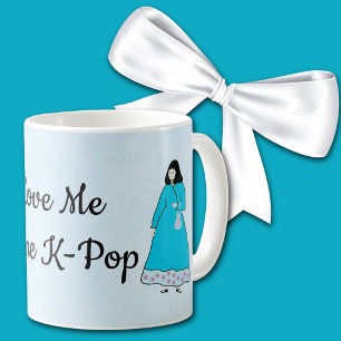Caneca De Café Garota coreana do pop em Hanbok