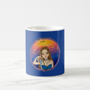 Caneca De Café Garota da Astrologia de Aquário no Céu Estrelado A