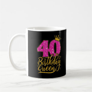 Caneca De Café Garota de 40 anos aniversário de 40 anos da Rainha