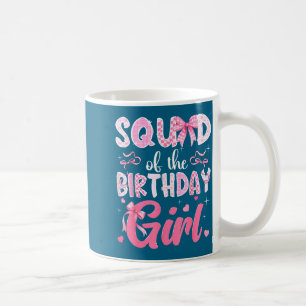 Caneca De Café Garota de Aniversário do Esquadrão Rosa Coquette A