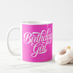 Caneca De Café Garota de Aniversário Rosa