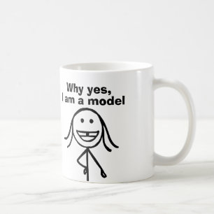 Caneca De Café Garota de dentes salgados, sim, eu sou um modelo,
