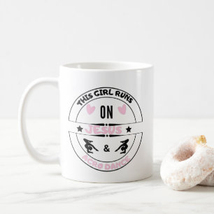 Caneca De Café Garota de Jesus e Garota de Dança Acro Divertida