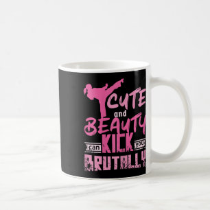 Caneca De Café Garota de Karatê e Kickboxing Feminino Fofo e Boni