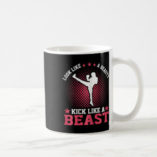 Caneca De Café Garota de Kickboxing - Parece uma beleza, chuta co