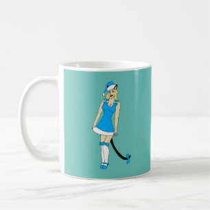 Caneca De Café Garota de Natal azul