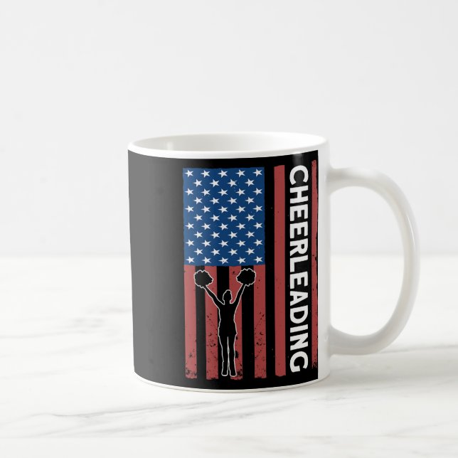 Caneca De Café Garota de Torcida Bandeira dos EUA Torcida  (Direita)