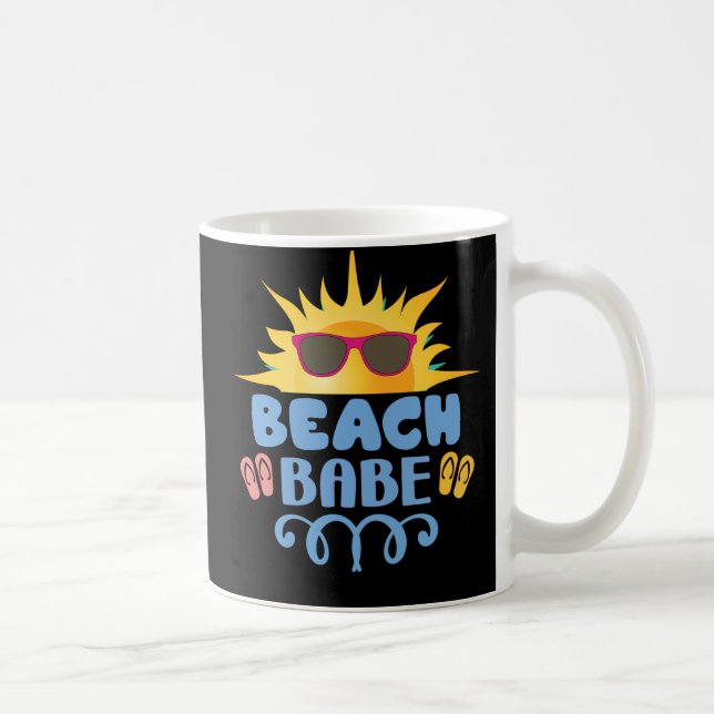Caneca De Café Garota de Verão na Praia  (Direita)