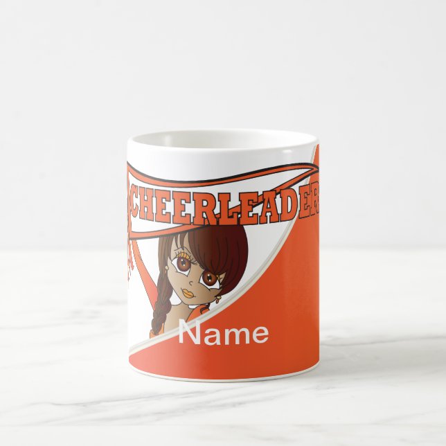 Caneca De Café Garota do Cheerleader bonito em laranja | Personal (Centro)