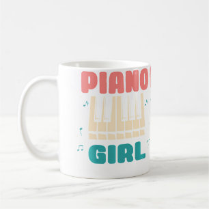 Caneca De Café Garota do Piano Toca Piano Jazz Instrumento Música