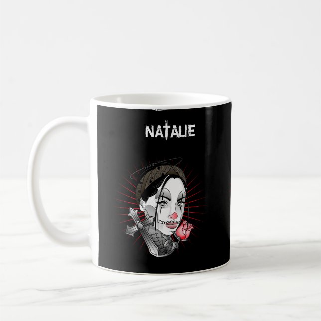 Caneca De Café Garota e rosa do estilo Anime Gothic (Esquerda)