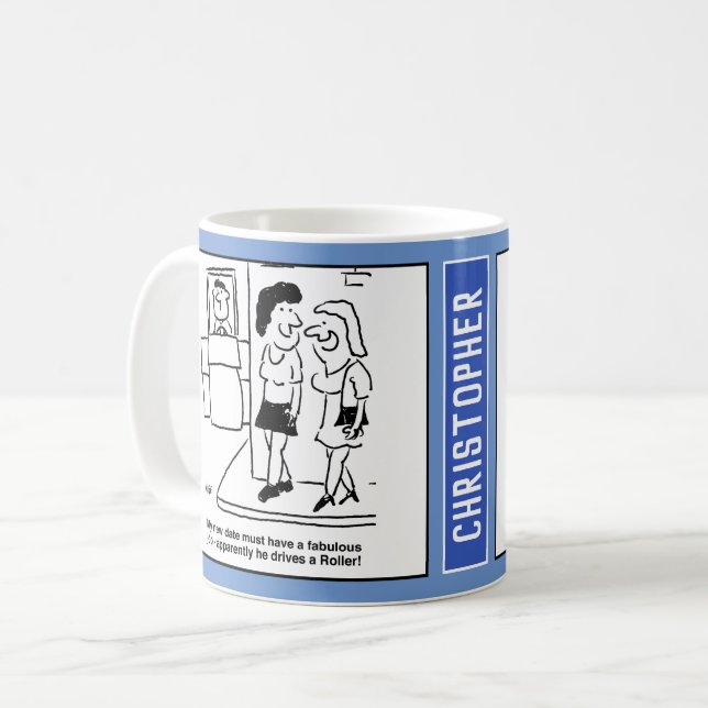 Caneca De Café Garota em um Encontro às Cegas Diz que Namorado Di (Frente Esquerda)
