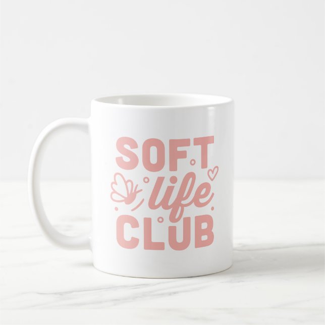Caneca De Café Garota estética rosa vida suave (Esquerda)