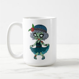 Caneca De Café Garota Flapper Zumbi dos Anos 1920